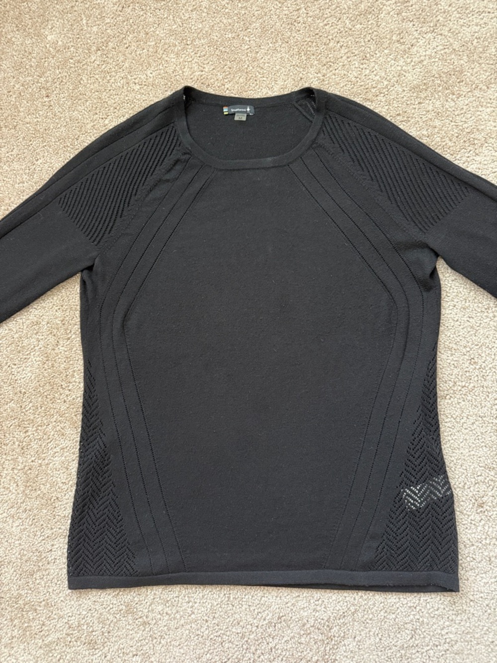 Smartwool Black Crewneck Merino Wool Blend Sweater